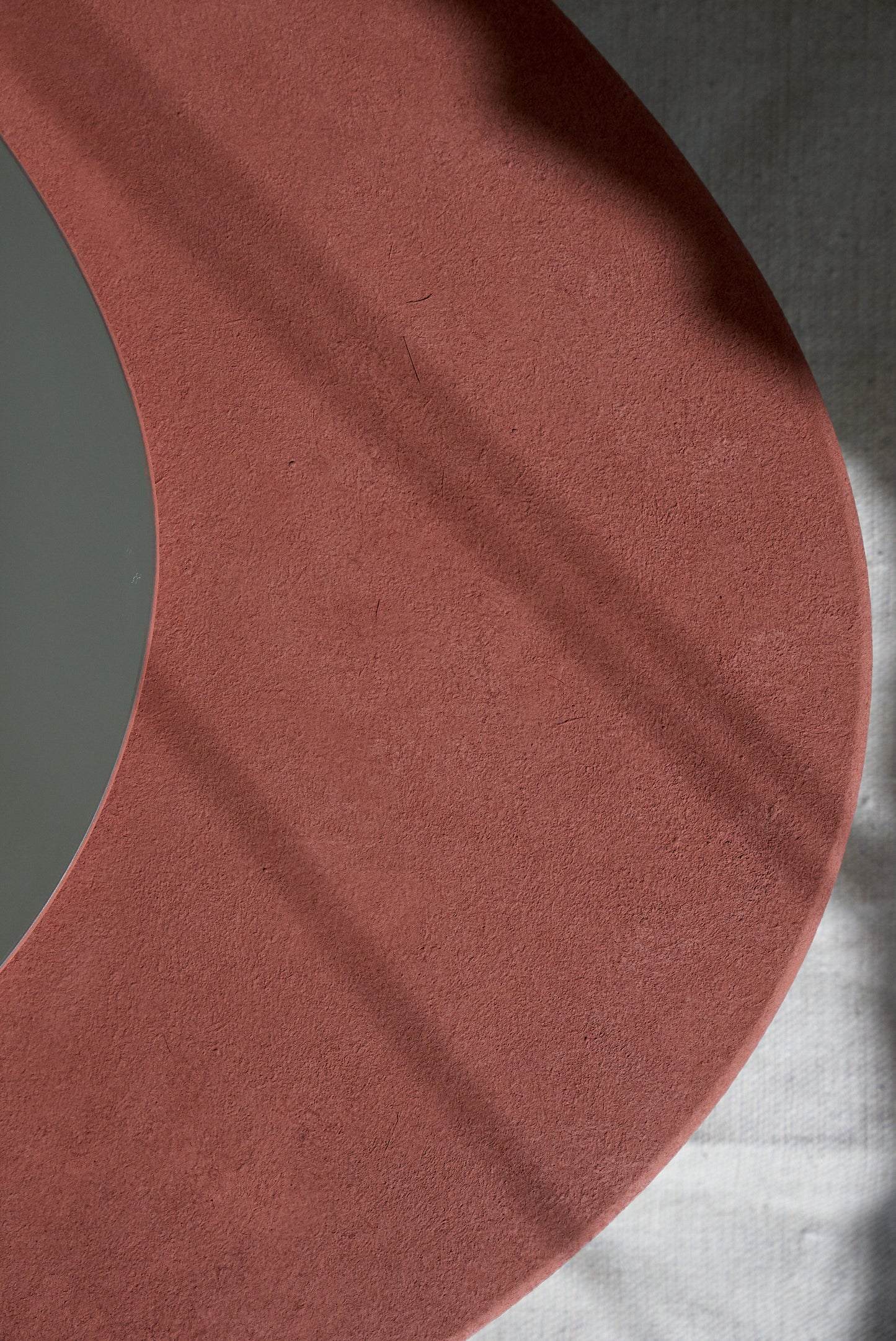 Oval Curve Mirror Red