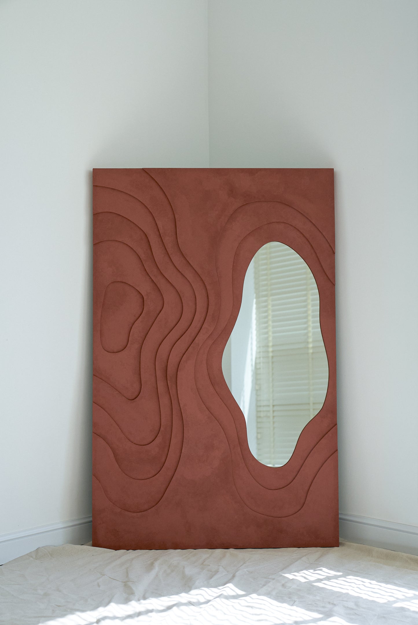 Square Curve Mirror Burgundy